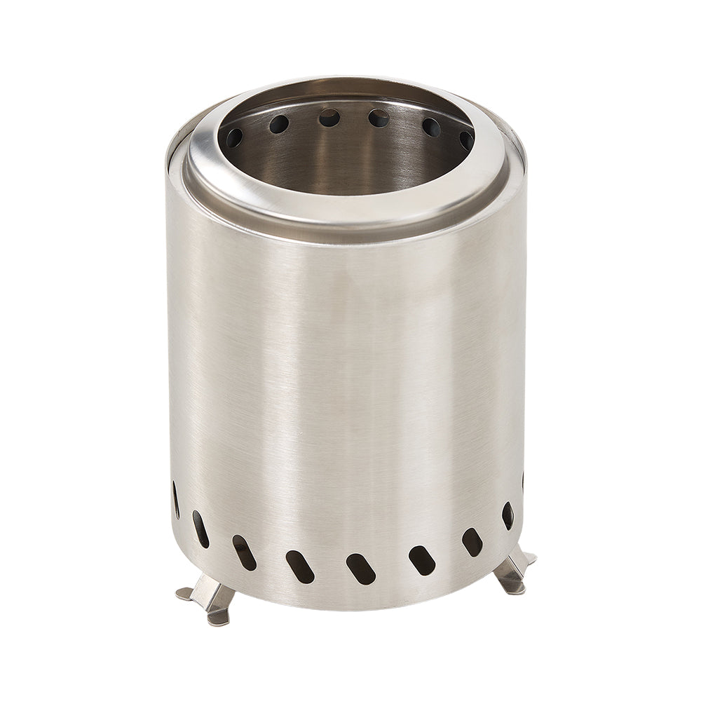 Silver Portable Tabletop Fire Pit with Ash Grate