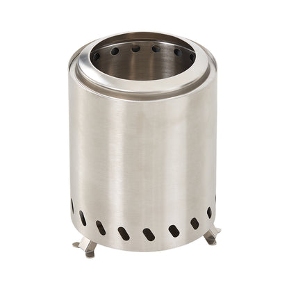 Silver Portable Tabletop Fire Pit with Ash Grate