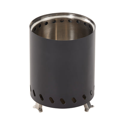 Black Portable Tabletop Fire Pit with Ash Grate