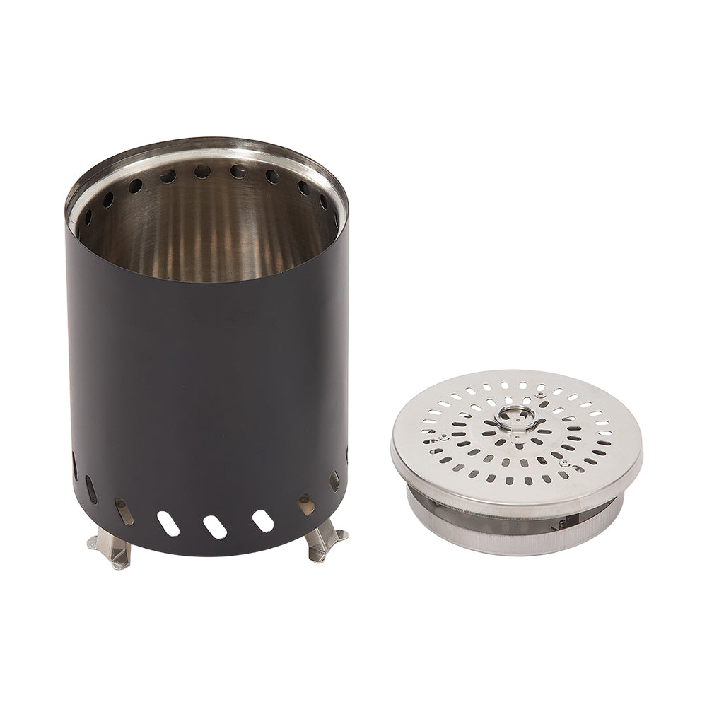 Black Portable Tabletop Fire Pit with Ash Grate