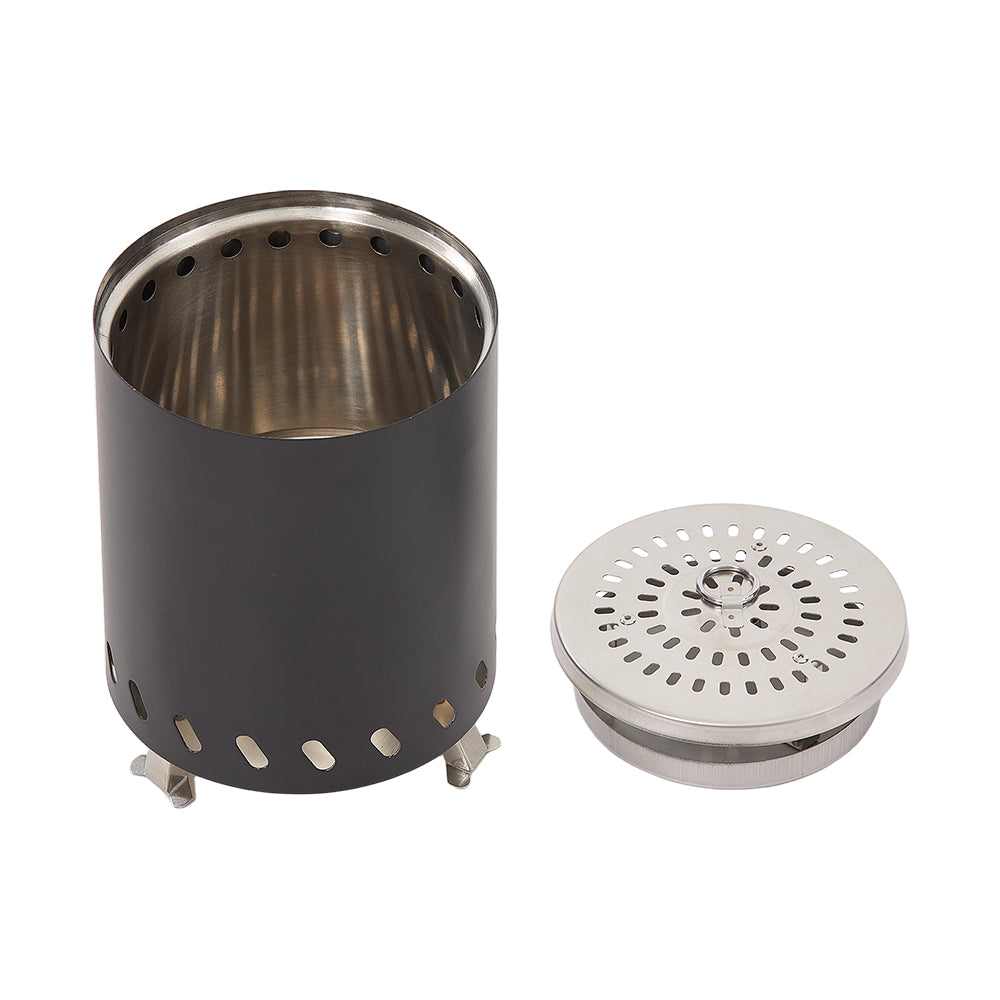 Black Portable Tabletop Fire Pit with Ash Grate