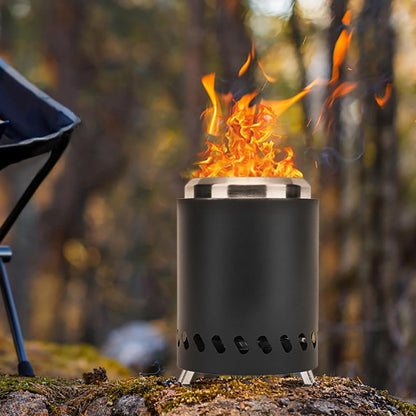 Black Portable Tabletop Fire Pit with Ash Grate