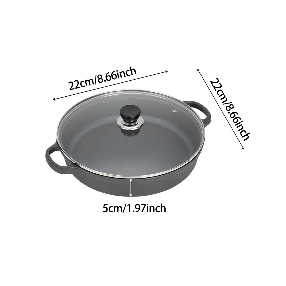 Pre-Seasoned Round Cast Iron Pot Braiser with Lid