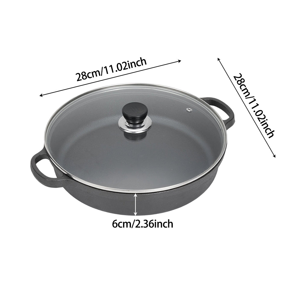 Pre-Seasoned Round Cast Iron Pot Braiser with Lid