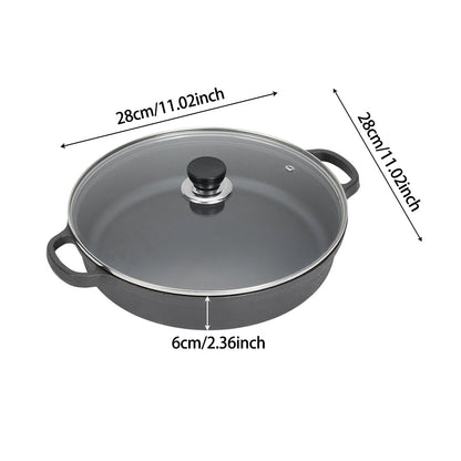 Pre-Seasoned Round Cast Iron Pot Braiser with Lid