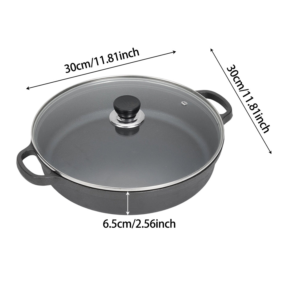 Pre-Seasoned Round Cast Iron Pot Braiser with Lid