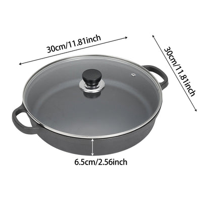 Pre-Seasoned Round Cast Iron Pot Braiser with Lid