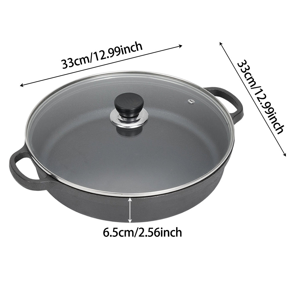 Pre-Seasoned Round Cast Iron Pot Braiser with Lid