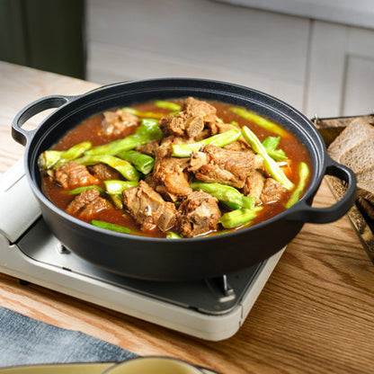 Pre-Seasoned Round Cast Iron Pot Braiser with Lid