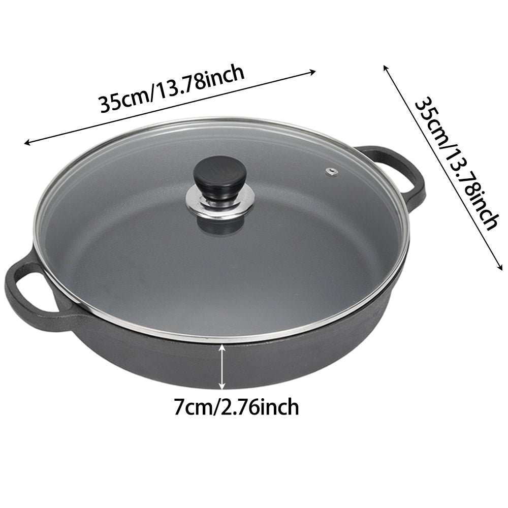 Pre-Seasoned Round Cast Iron Pot Braiser with Lid
