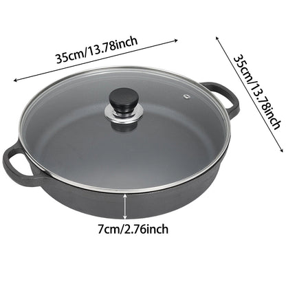 Pre-Seasoned Round Cast Iron Pot Braiser with Lid