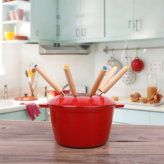 2L Cast Iron Fondue Pot Set