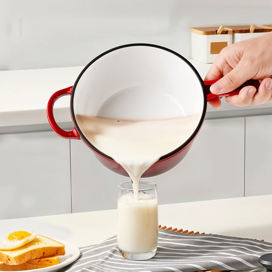 Enameled Cast Iron Saucepan with Lid