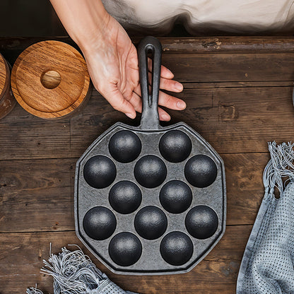 12-Hole Cast Iron Takoyaki Pan