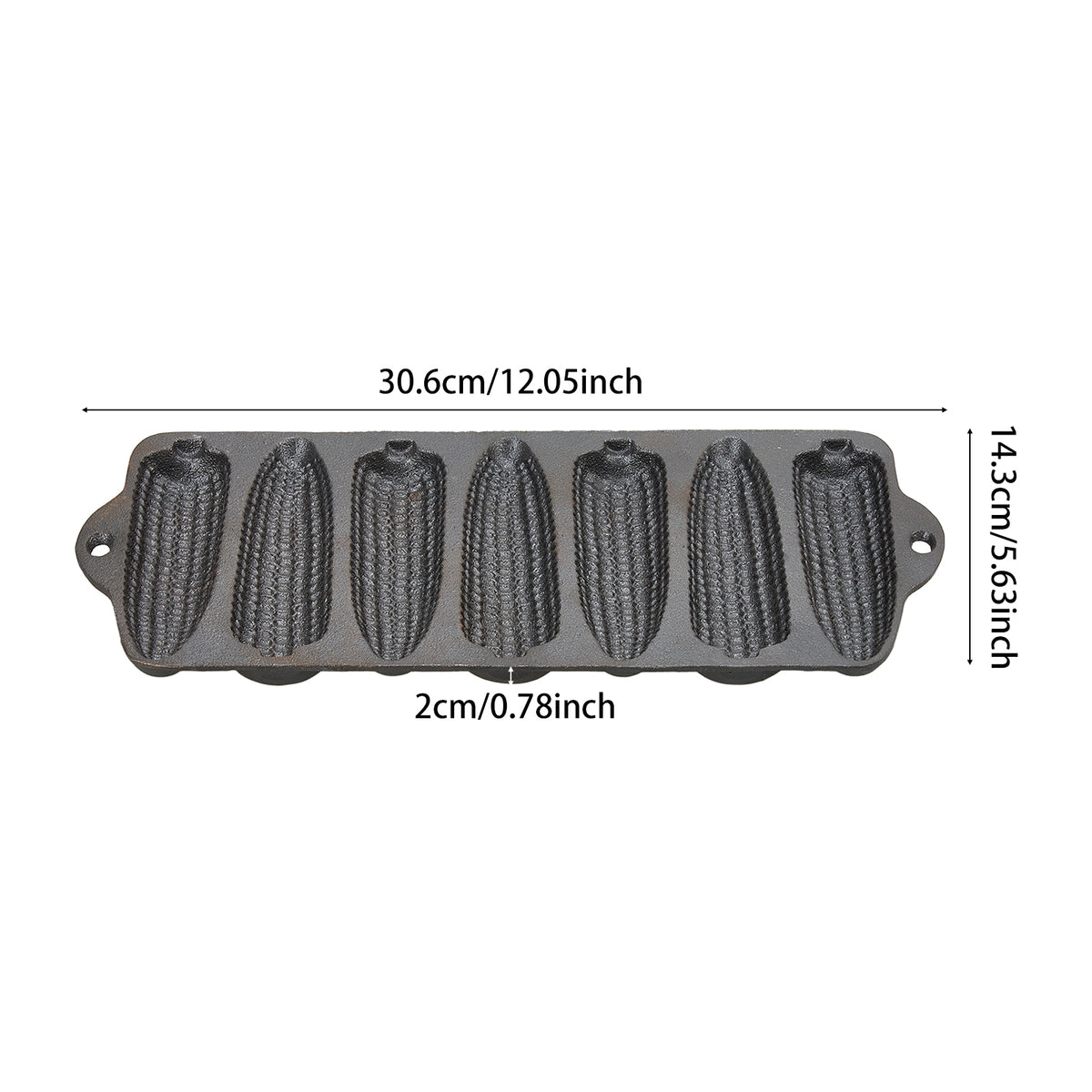 Double-Handled Cast Iron Corn Pan
