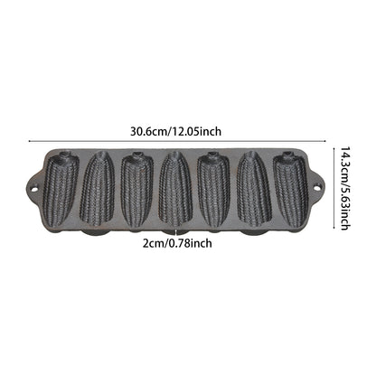 Double-Handled Cast Iron Corn Pan