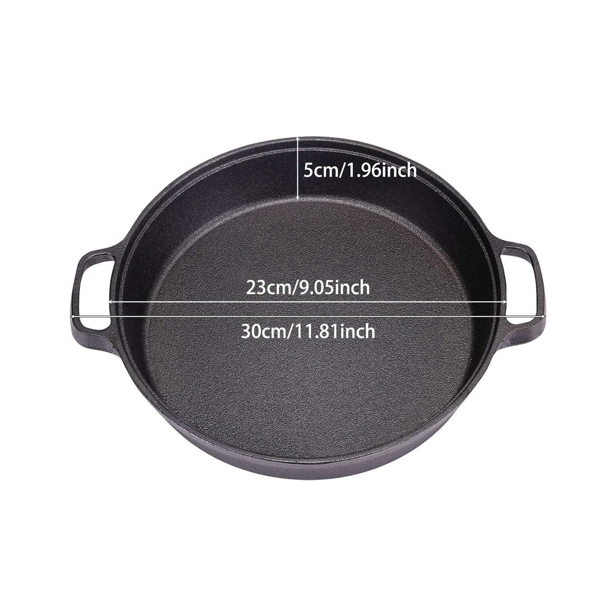 Deep Pre-Seasoned Cast Iron Skillet with Dual Handles