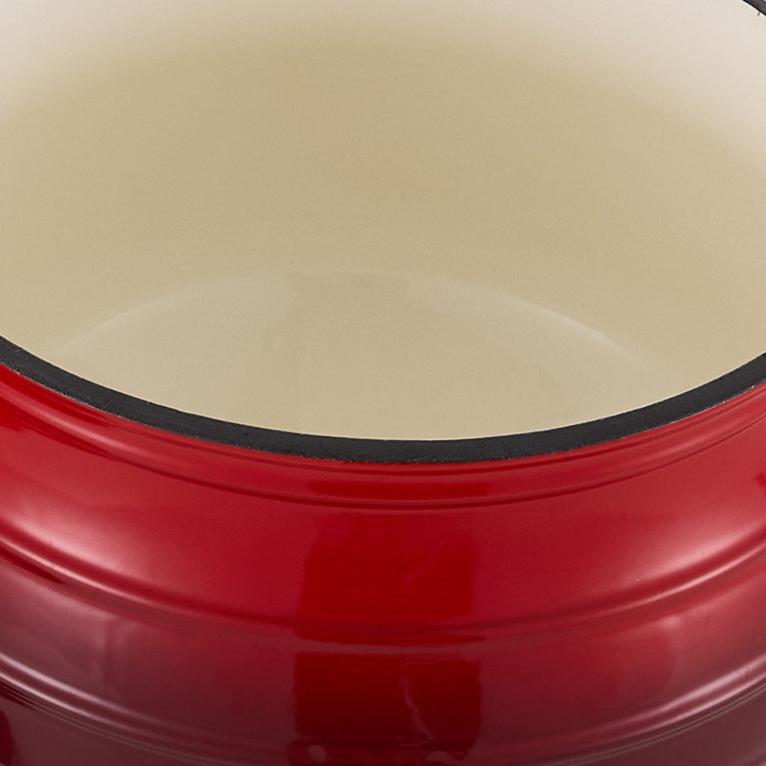 Enameled Cast Iron Cauldron with Lid for Camping & BBQ