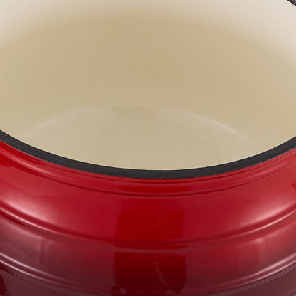 Enameled Cast Iron Cauldron with Lid for Camping & BBQ