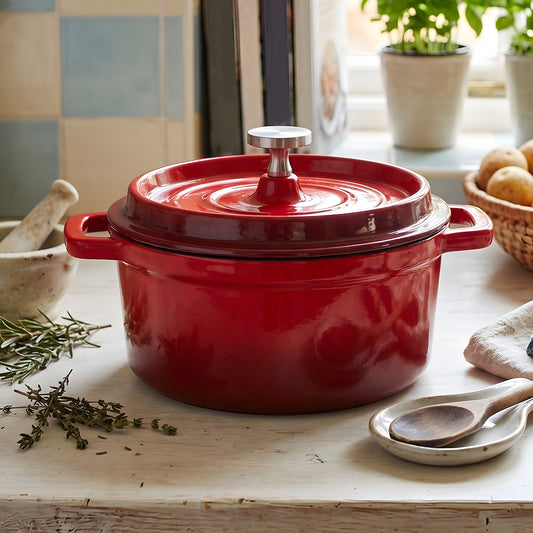 Enamelled Cast Iron Dutch Oven Pot with Lid