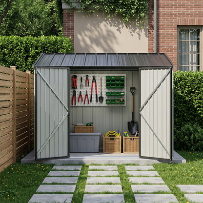 10 x 5 ft Metal Garden Storage Shed with Pent Roof & Double Doors
