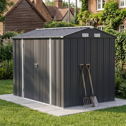 10x7 FT Large Metal Garden Tool Storage Shed