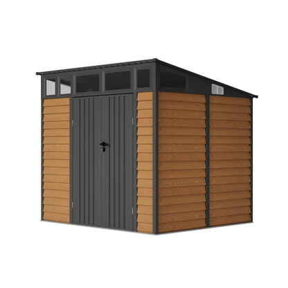 8x7 FT Large Metal Garden Tool Storage Shed