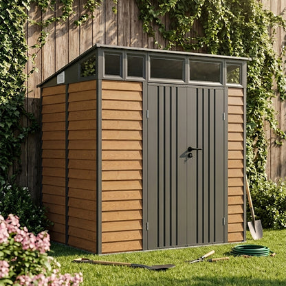 8x7 FT Large Metal Garden Tool Storage Shed