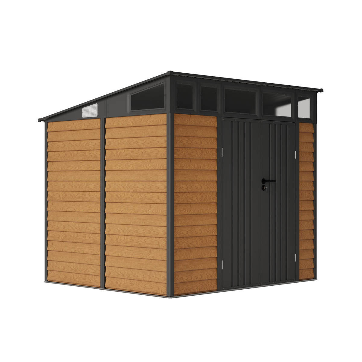 8x7 FT Large Metal Garden Tool Storage Shed