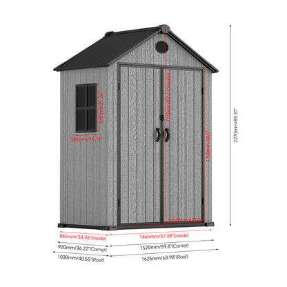 Plastic Garden Storage Shed with Apex Roof