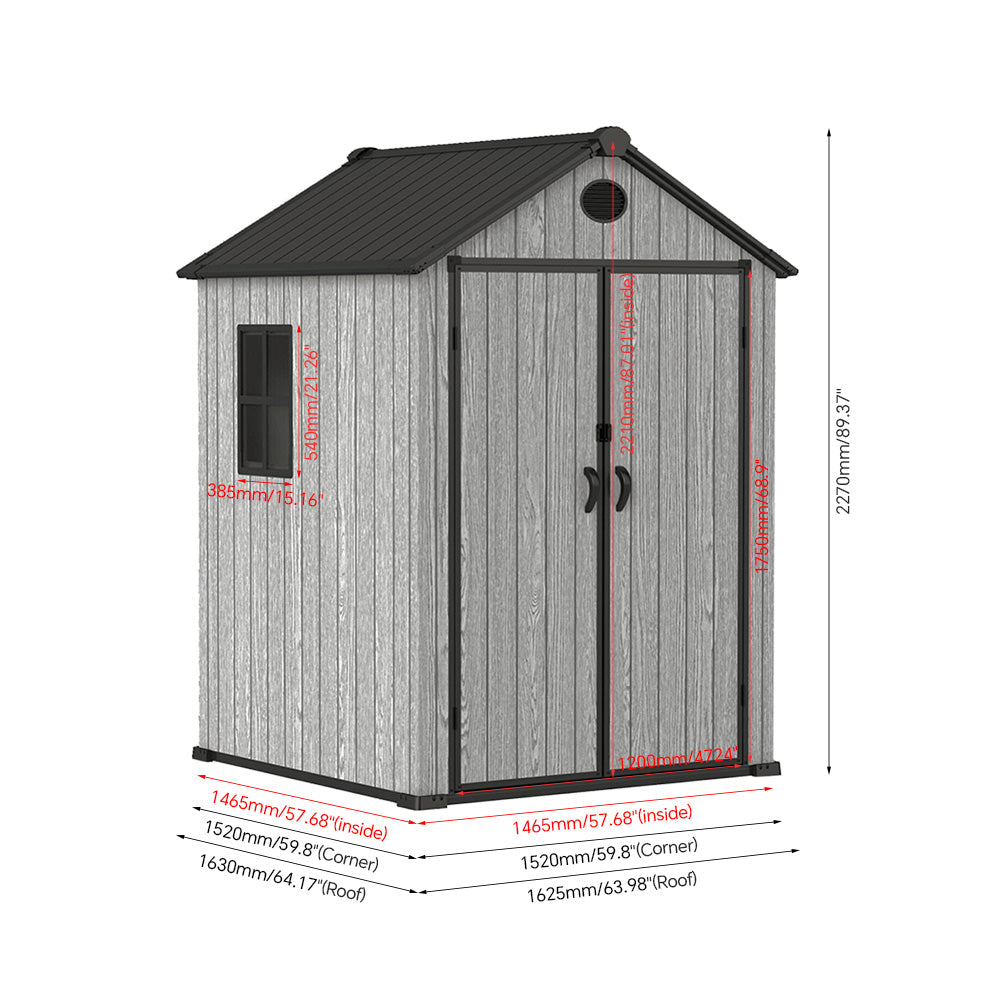 Plastic Garden Storage Shed with Apex Roof