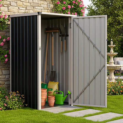 3 x 3 ft Metal Garden Storage Shed with Pent Roof & Single Door