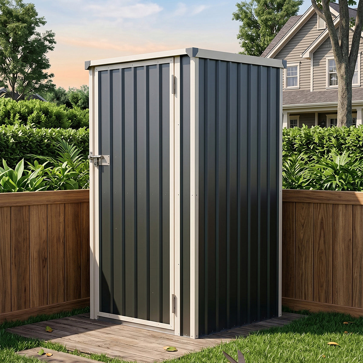 3 x 3 ft Metal Garden Storage Shed with Pent Roof & Single Door
