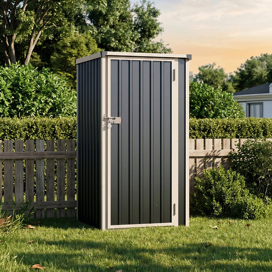 3 x 3 ft Metal Garden Storage Shed with Pent Roof & Single Door