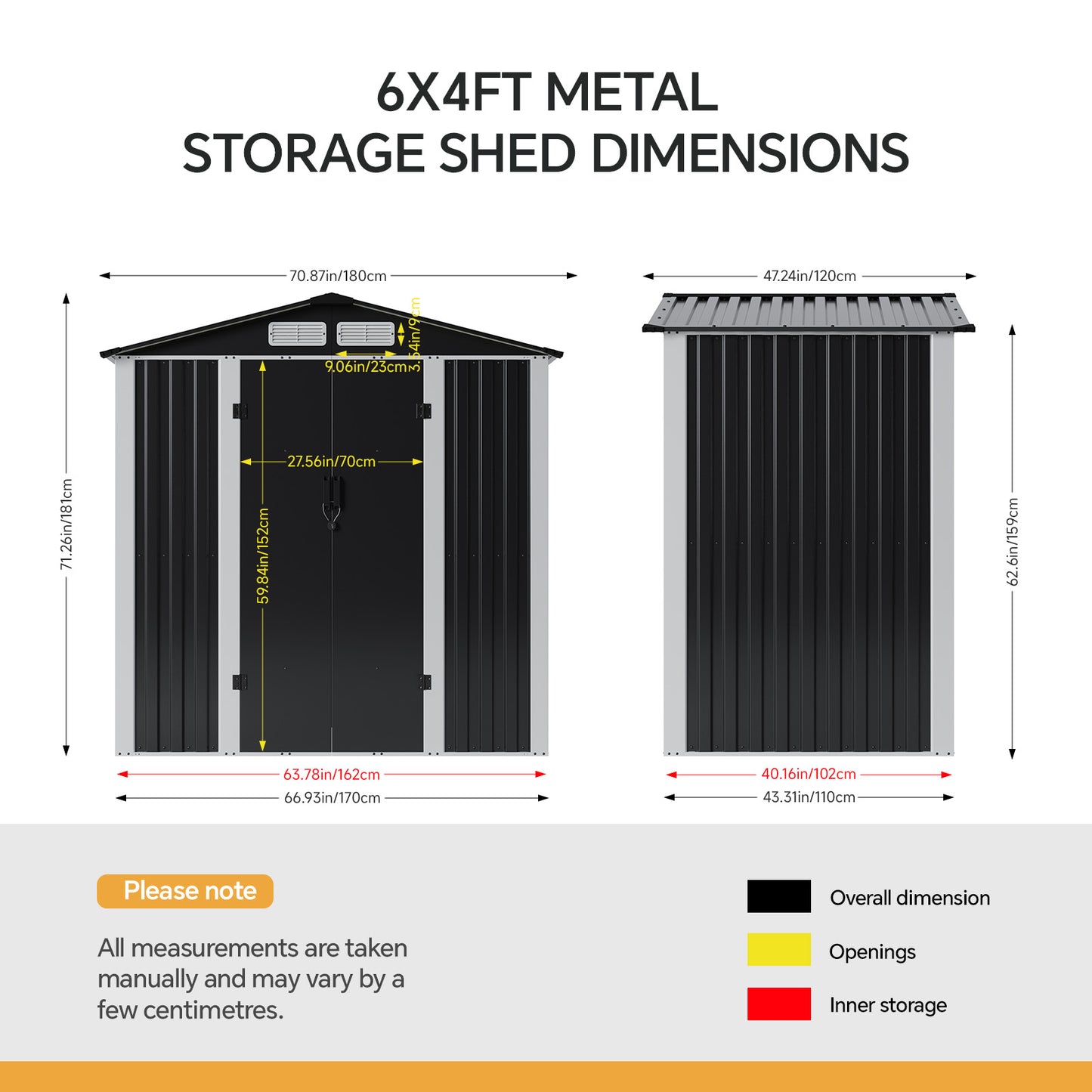 Metal Garden Storage Shed with Lockable Door