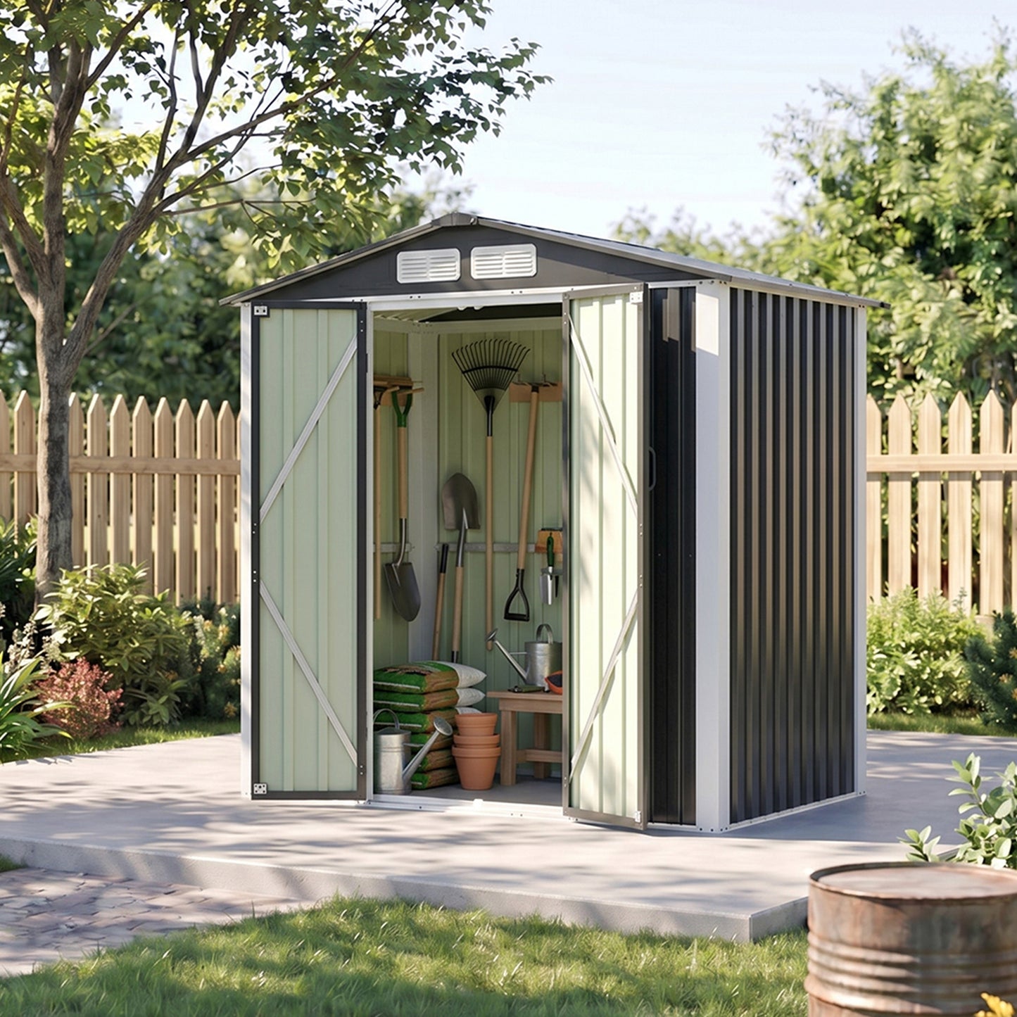 Metal Garden Storage Shed with Lockable Door