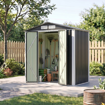 Metal Garden Storage Shed with Lockable Door