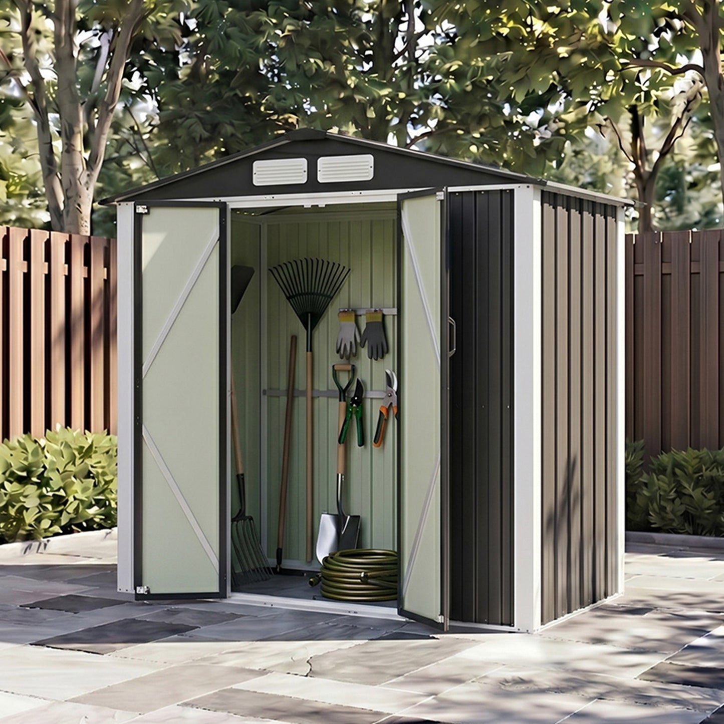 Metal Garden Storage Shed with Lockable Door
