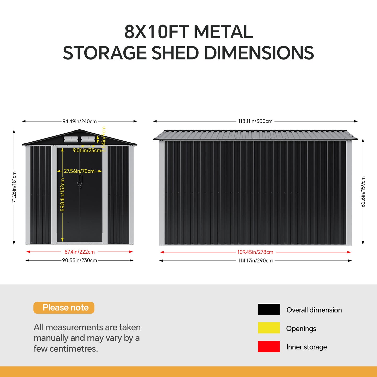 Metal Garden Storage Shed with Lockable Door