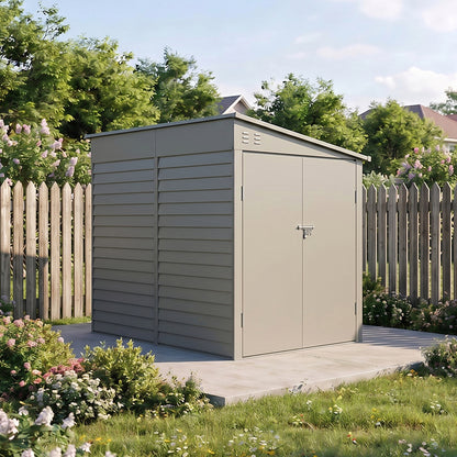 144cm Wide Metal Garden Storage Shed with Pent Roof