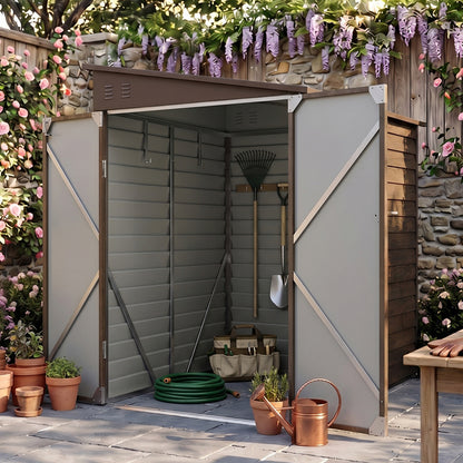 144cm Wide Metal Garden Storage Shed with Pent Roof