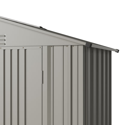 6 x 4 ft Metal Garden Storage Shed with Apex Roof & Double Doors