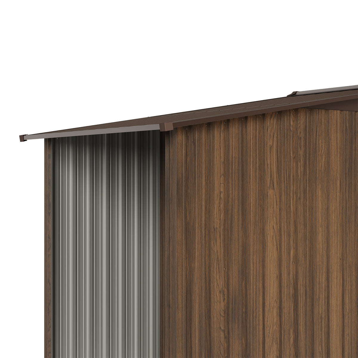 8 x 4 ft Metal Garden Storage Shed with Integrated Log Store & Apex Roof