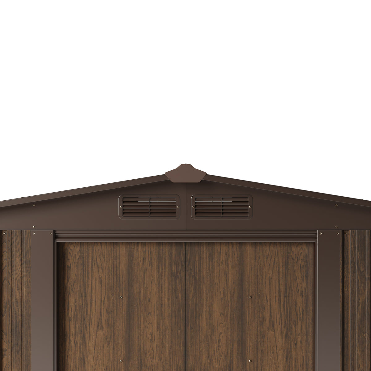 8 x 4 ft Metal Garden Storage Shed with Integrated Log Store & Apex Roof