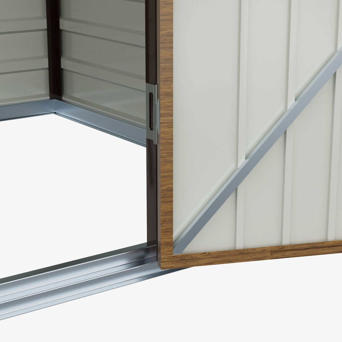 8 x 4 ft Metal Garden Storage Shed with Pent Roof & Padlockable Double Doors