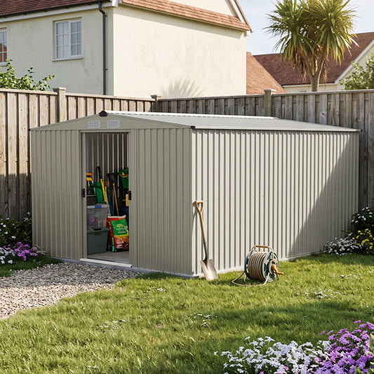 12x10FT Outdoor Metal Garden Storage Shed