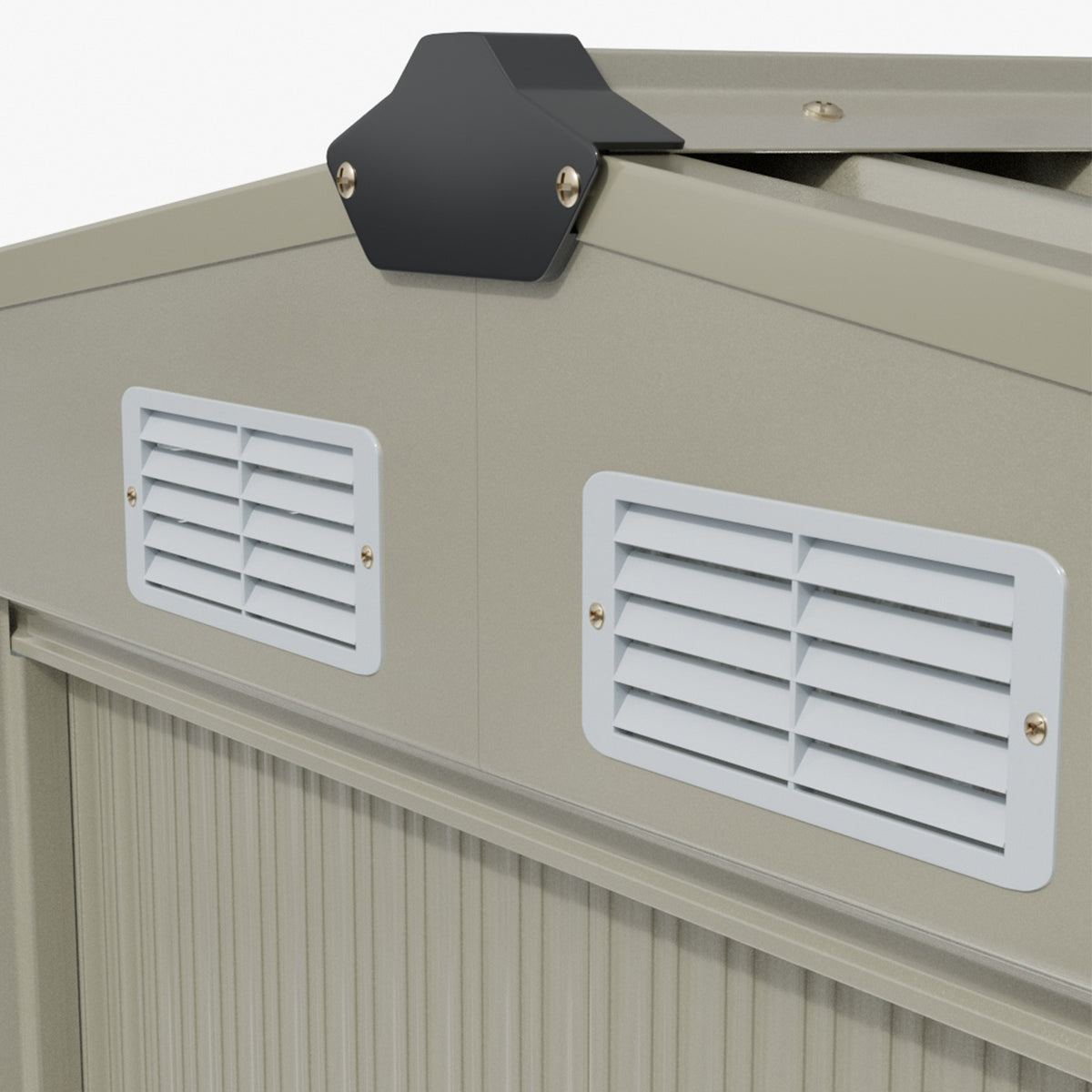10 x 12 ft Metal Garden Storage Shed with Apex Roof & Double Sliding Doors