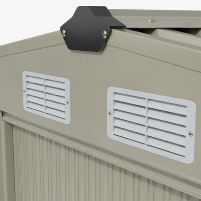 10 x 12 ft Metal Garden Storage Shed with Apex Roof & Double Sliding Doors