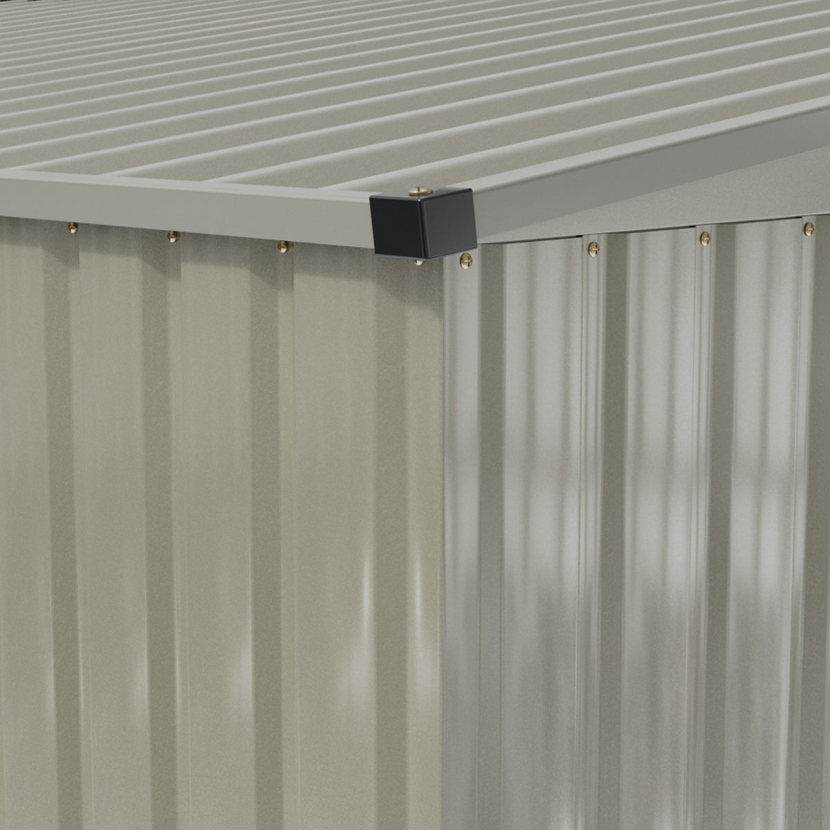 10 x 12 ft Metal Garden Storage Shed with Apex Roof & Double Sliding Doors