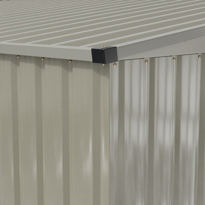 10 x 12 ft Metal Garden Storage Shed with Apex Roof & Double Sliding Doors